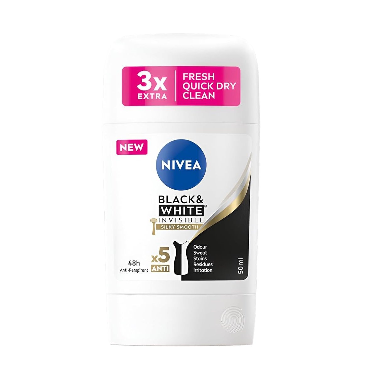 Nivea Deo Stick Black&White Silky Smooth 50ml
