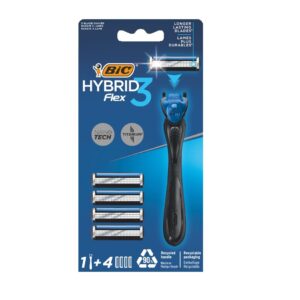 Bic Hybrid Flex3 Razor Handle + X4 Blades
