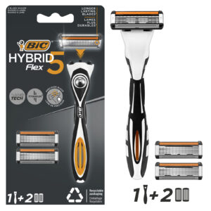 Bic Hybrid Flex5 Razor Handle + X2 Blades
