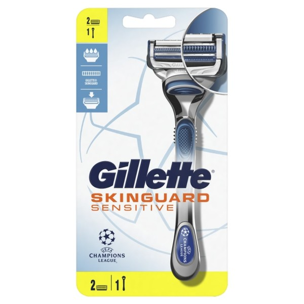 Gillette Skinguard Sensitive Razor Handle + X2 Blades