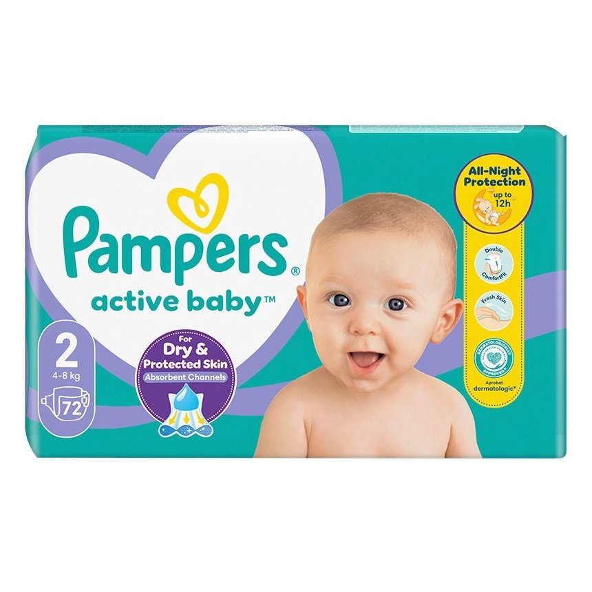 Pampers 2 Active Baby 4-8kg 72copa