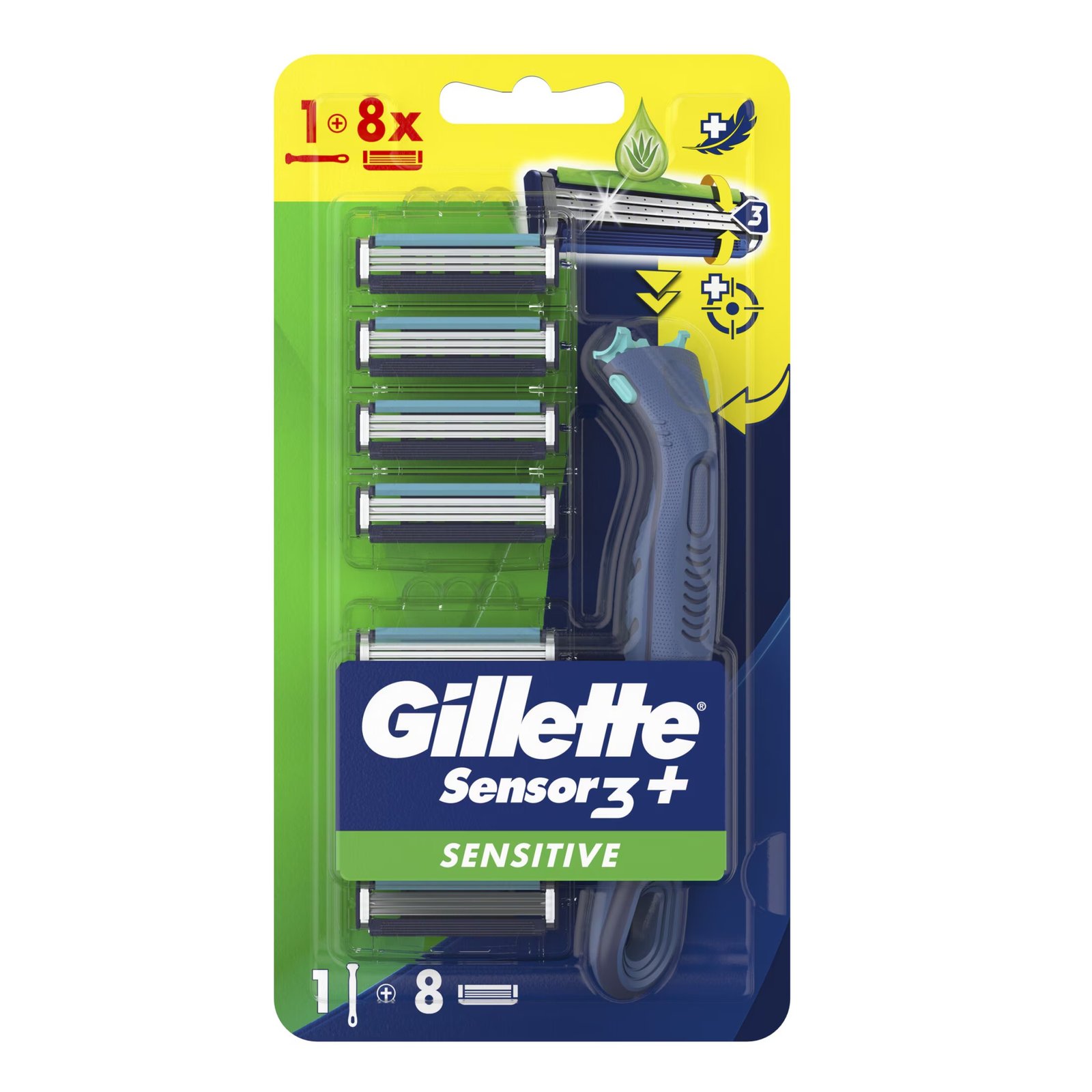 Gillette Sensor 3+ Sensitive 8 Razor – Mira Mart