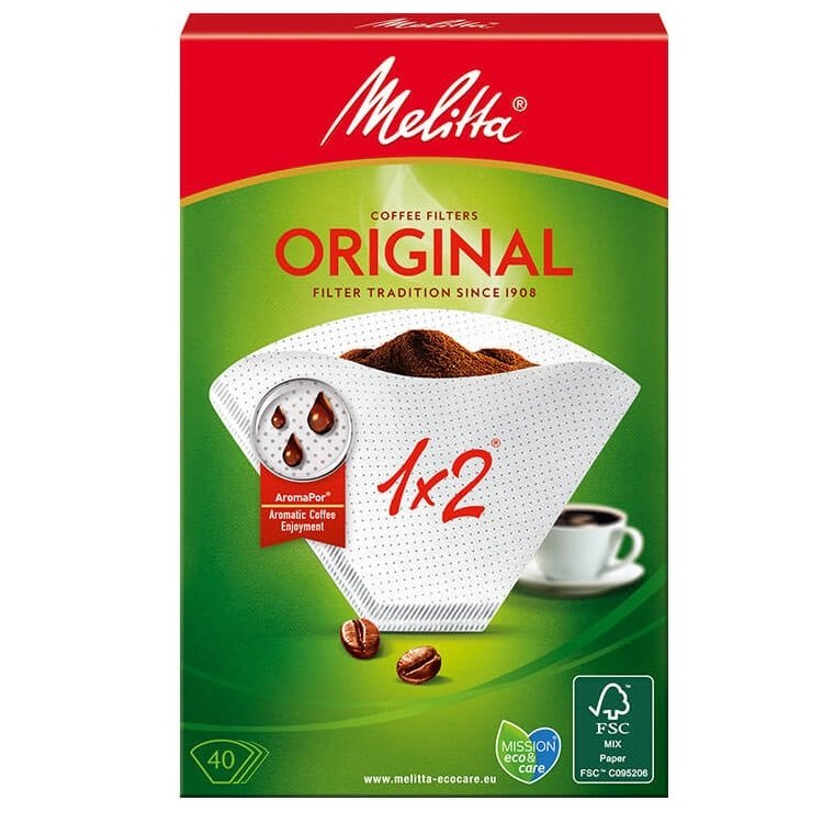 Melitta Original 1x2 Coffee Filters - 40pcs