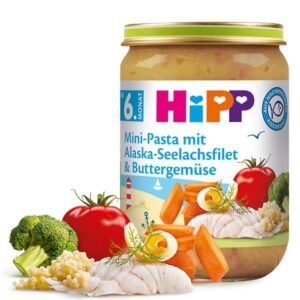 HiPP 6. Mini Pasta with Alaska Pollock Fillet and Buttered Vegetables 190g