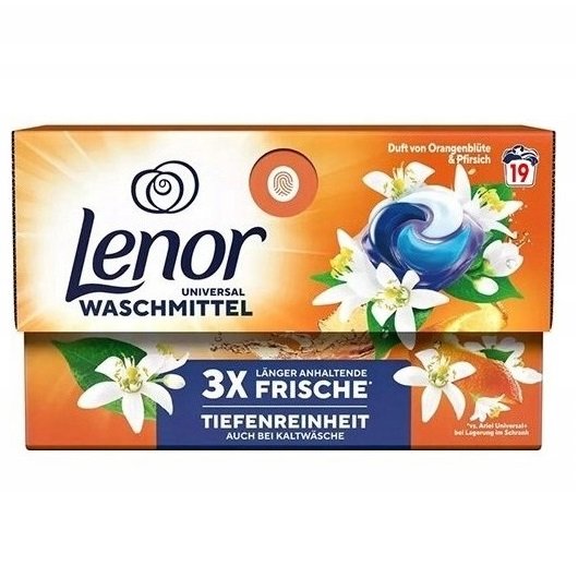 Lenor 4in1 Orange Blossom & Peach 19 Detergent Pods 372.4gr